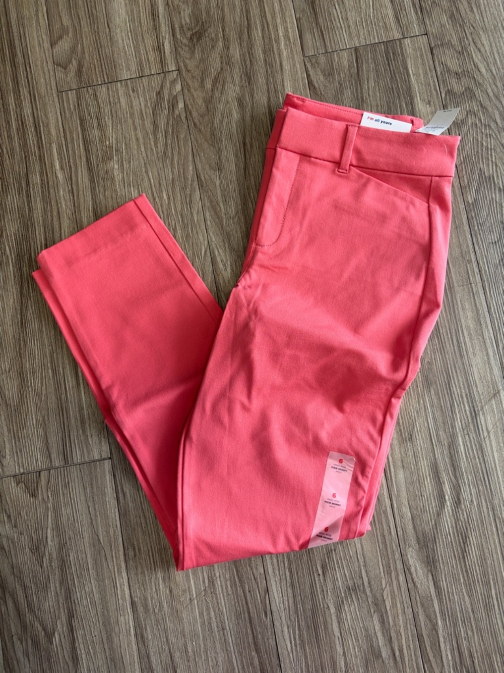 Old Navy Coral high rise pixie skinny ankle
